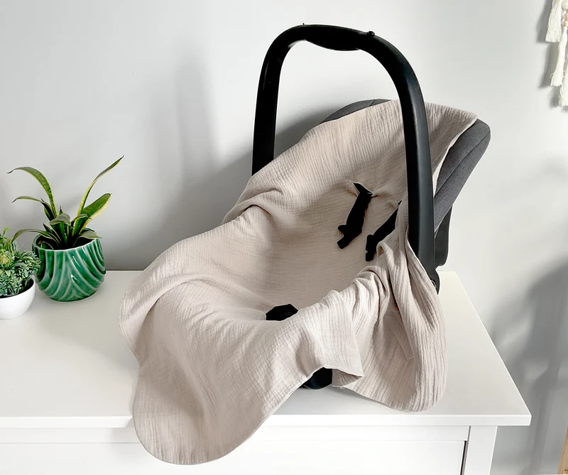 Muslin summer baby seat blanket | Beige