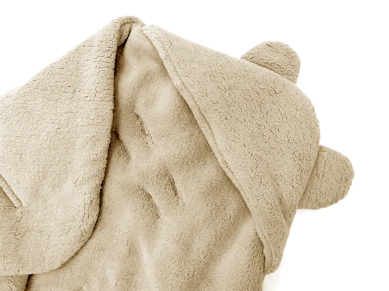Winter blanket, swaddle for car seat carriers 3 and 5 point belt system | Beige