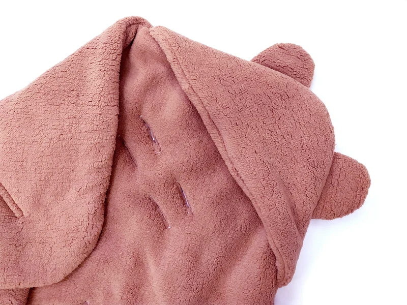 Winter blanket, swaddle for car seat carriers 3 and 5 point belt system | Dirty pink