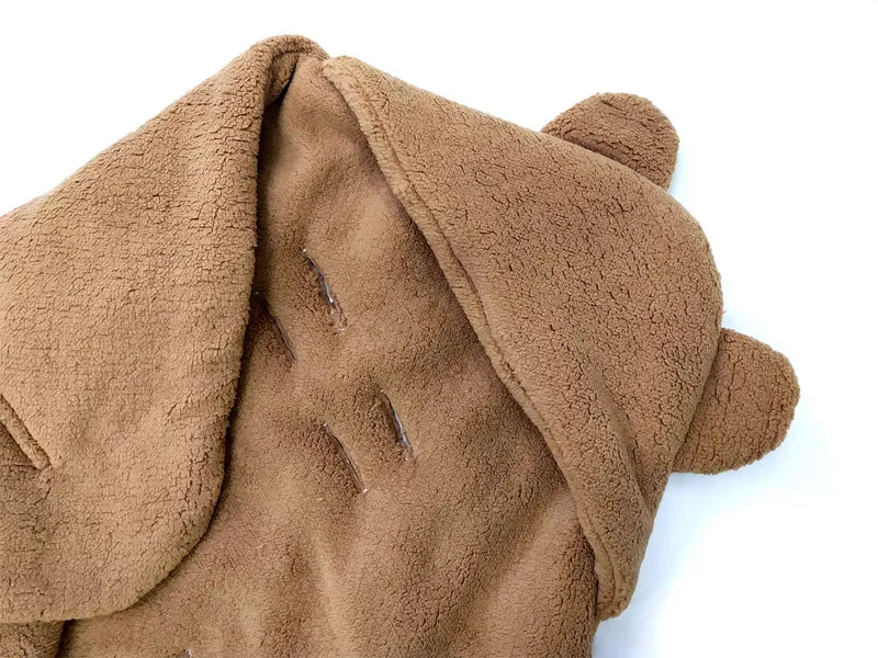 Winter blanket, swaddle for car seat carriers 3 and 5 point belt system | Toffee