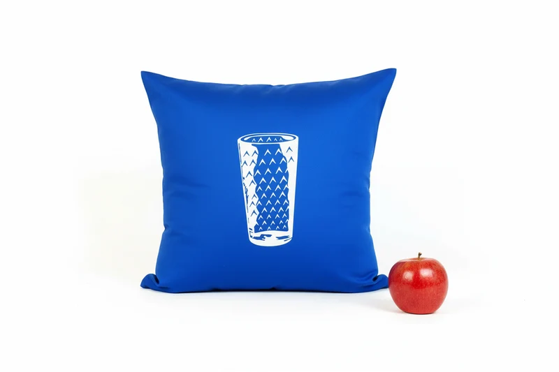 Kissenbezug Geripptes Glas in blau 50 x 50 cm