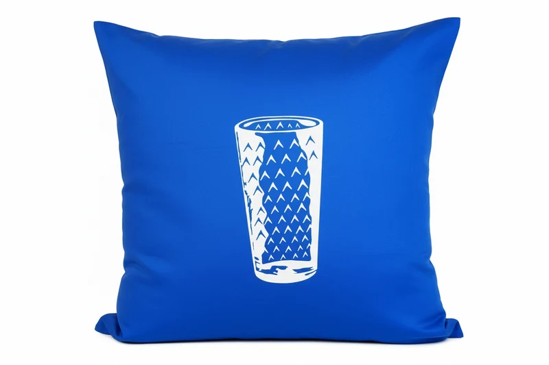 Kissenbezug Geripptes Glas in blau 50 x 50 cm