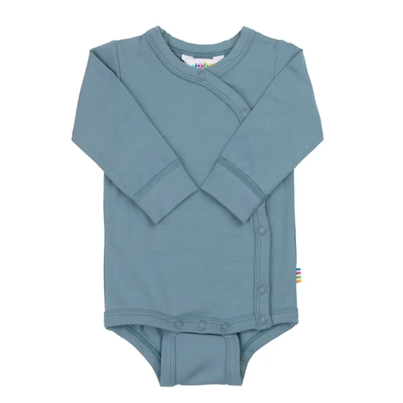 Joha Wickelbody Langarm aus Bambus Blau