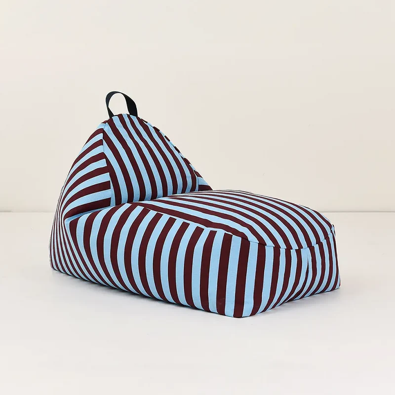 Nobodinoz Sitzsack 'Bliss' Burgundy Blue Stripes