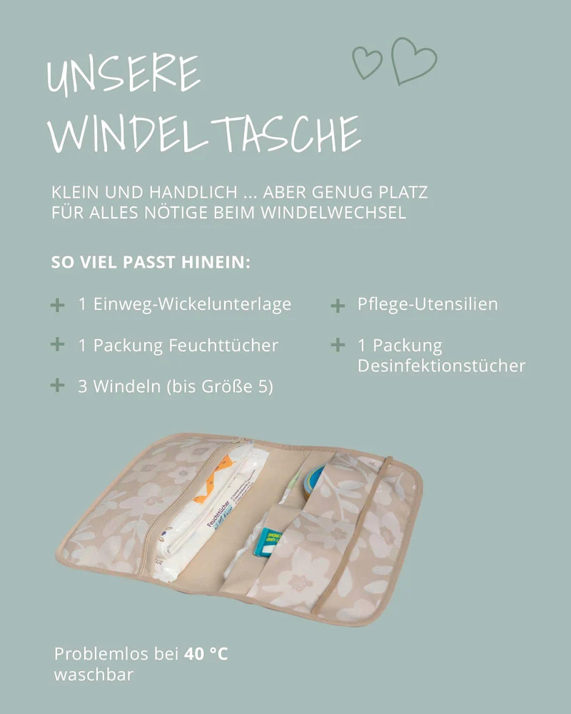 Windeltasche Handgemalte Blüten