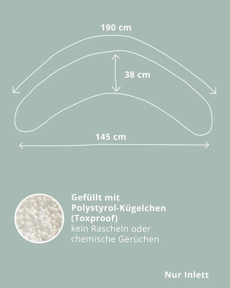 190cm Stillkissen-Inlett EPS-Perlen