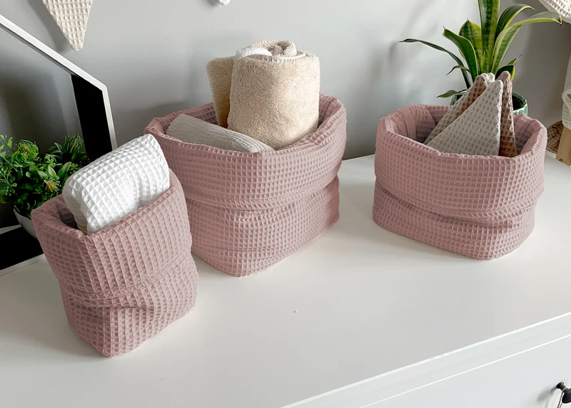 Basket, organizer for changing table | Dirty pink