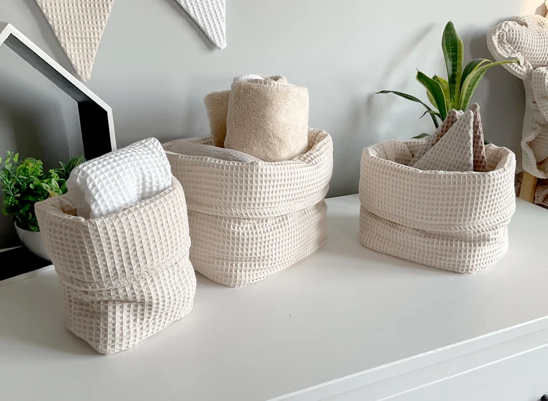 Basket, organizer for changing table | Light beige