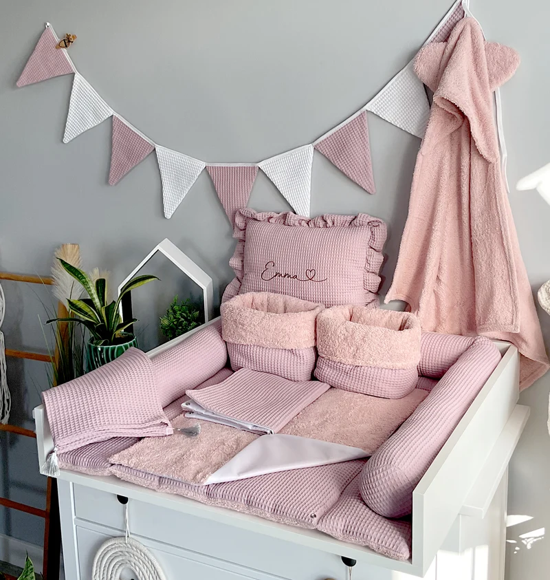 Changing mat with snaps | Dirty pink Frotte