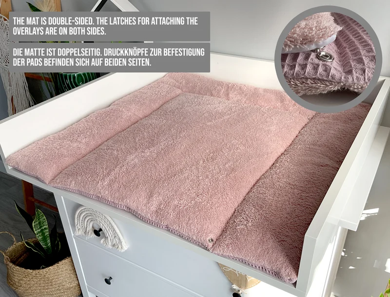 Changing mat with snaps | Dirty pink Frotte