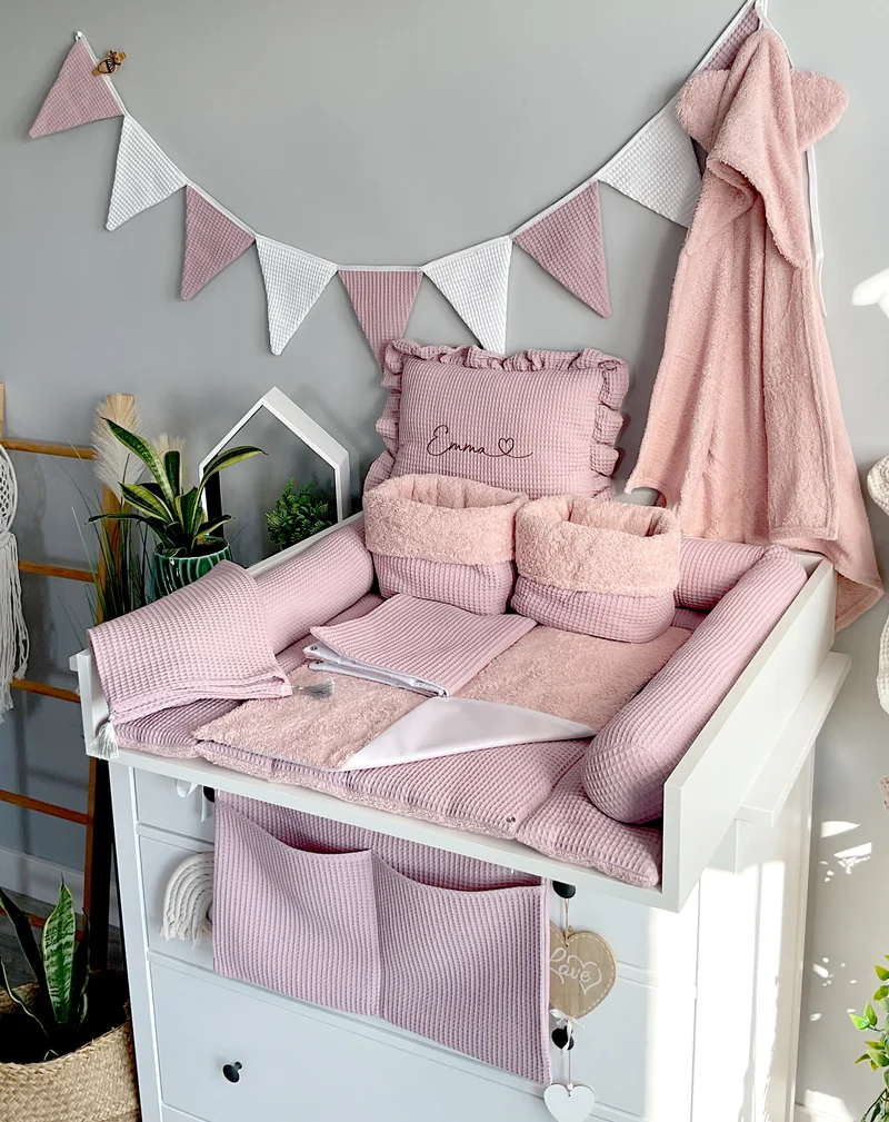 Changing mat with snaps | Dirty pink Frotte