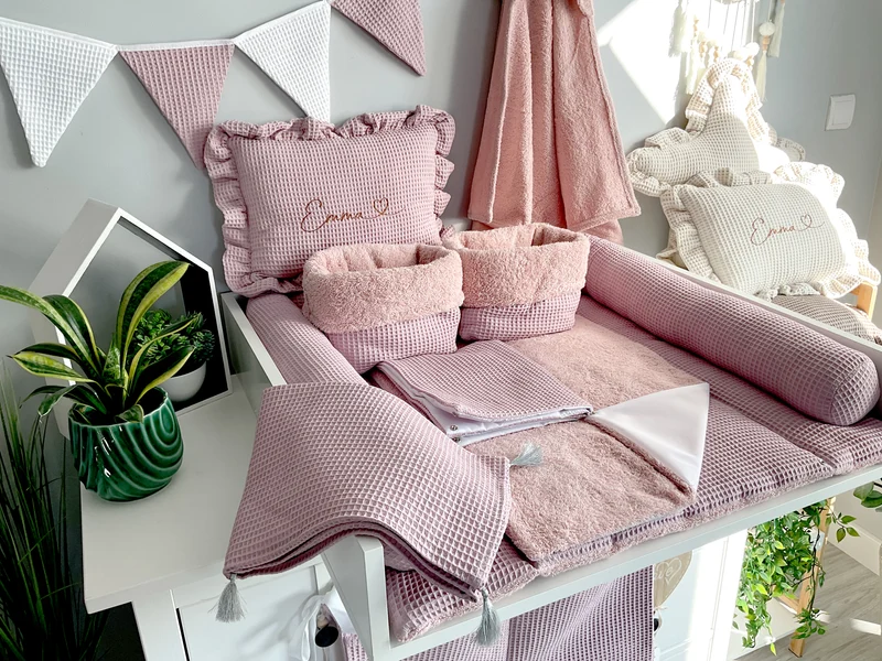 Changing mat with snaps | Dirty pink Frotte