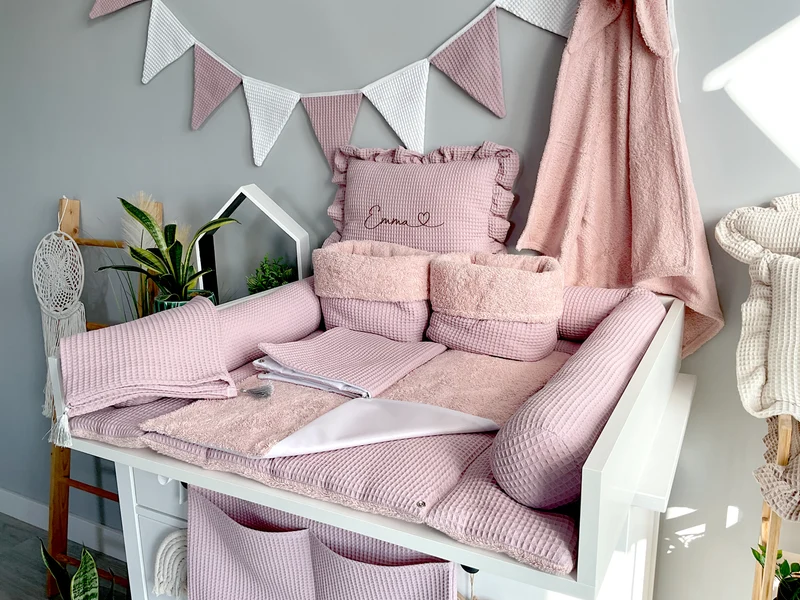 Changing mat with snaps | Dirty pink Frotte