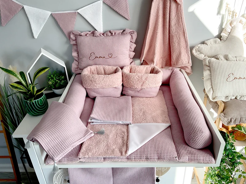 Changing mat with snaps | Dirty pink Frotte