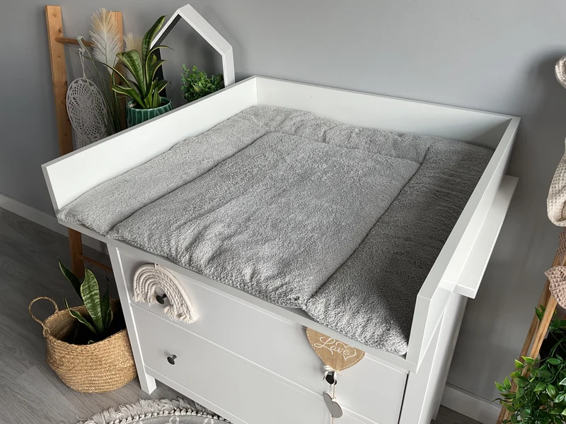 Changing mat with snaps | Grey Frotte