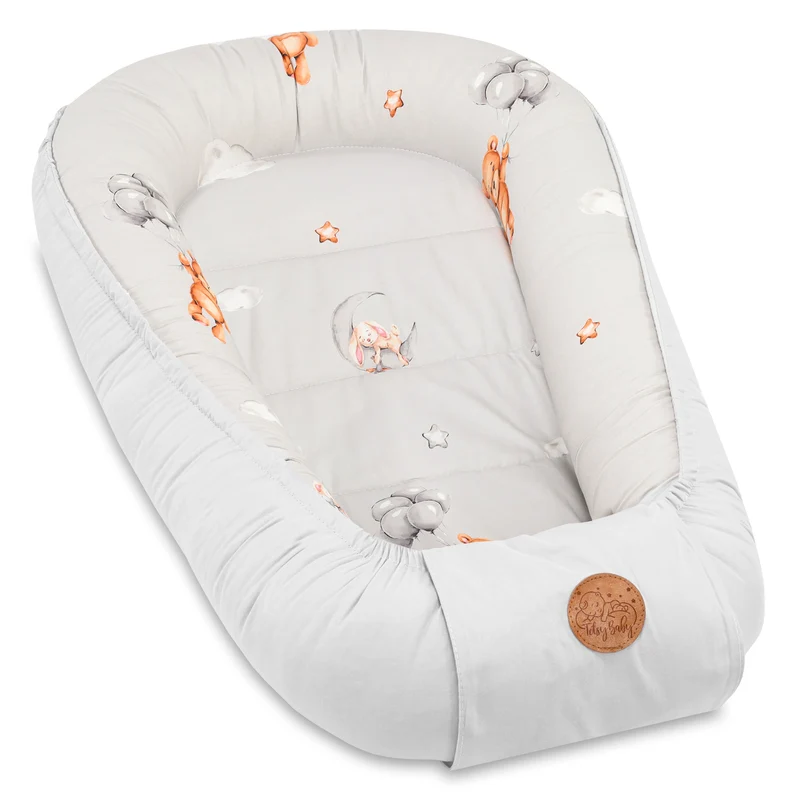 Babynest Babynestchen Neugeborene mit Tragegriff 90x50 cm - Baby Nestchen tragbar Nest für Bett Kinder Kuschelnest