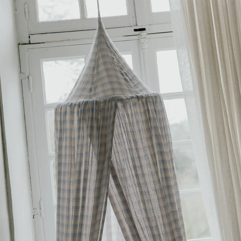 Garbo & Friends Musselin Betthimmel Plaid Sky Blue