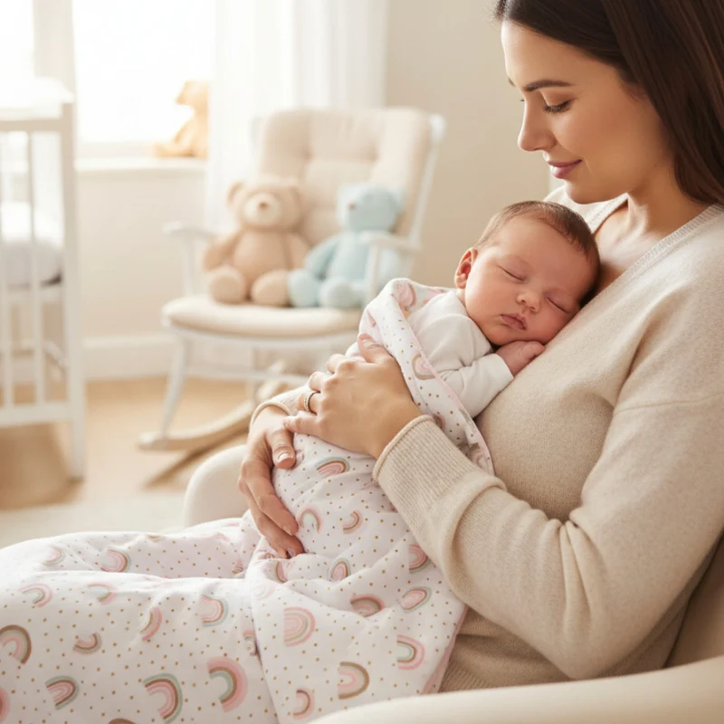 BABY KUSCHELDECKE mit Plüsch "Regenbogen"