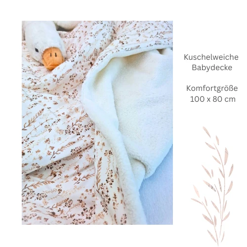 BABY KUSCHELDECKE mit Plüsch "Gräser"