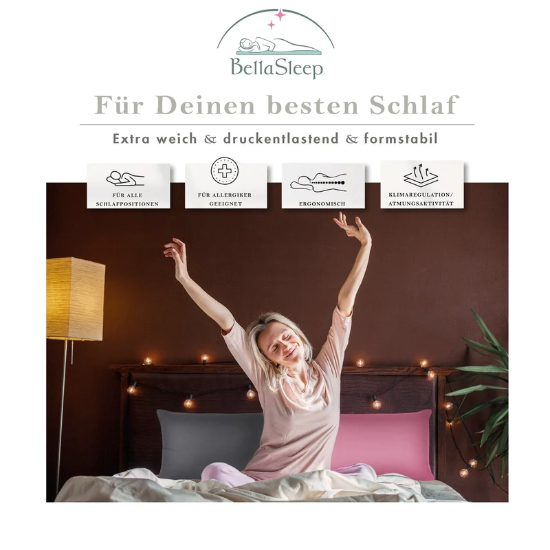 Ergonomisches Memory-Foam-Schlafkissen Soft 40 × 80 × 12 cm – Weiches Schlafkissen für Seiten- & Rückenschläfer
