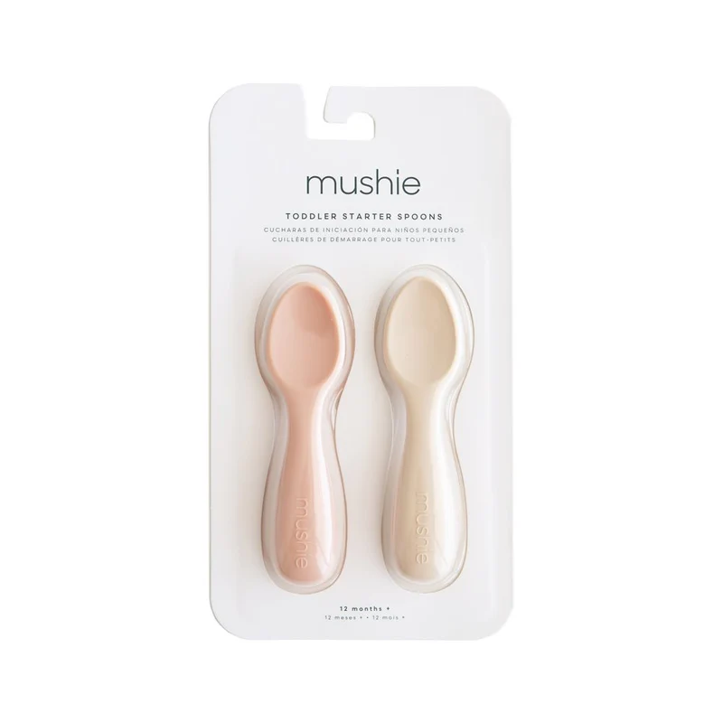 Mushie Starter Baby Löffel 2er-Set Blush/Shifting Sand
