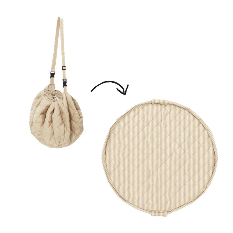 Play&Go 3 in 1 Spielmatte Soft Stripes Brown