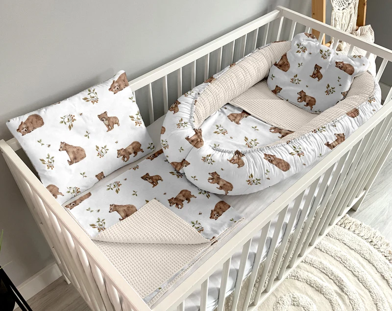Babynest 5 piece set | Bears and light beige [PREMIUM]