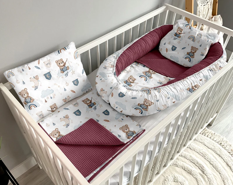 Babynest 5 piece set | Dreams of sleepy bears and blueberry [PREMIUM]