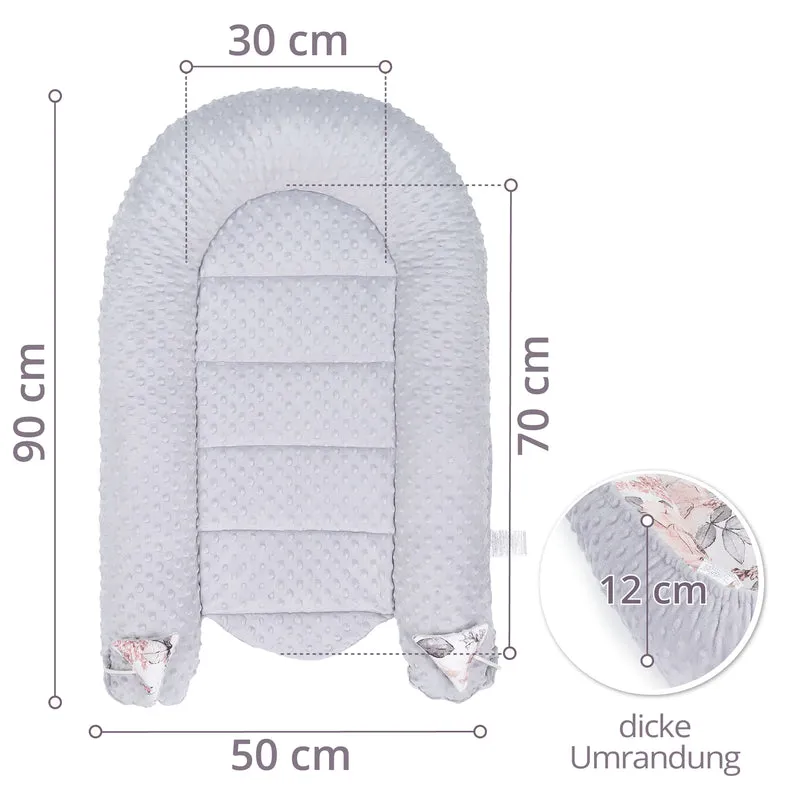 Babynest Nestchen Baby 90x50 cm - Babynestchen Neugeborene Babynest für Kinderbett Vielseitiges tragbar Nest Kuschelnest Zubehör für Babybett