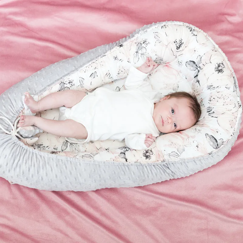 Babynest Nestchen Baby 90x50 cm - Babynestchen Neugeborene Babynest für Kinderbett Vielseitiges tragbar Nest Kuschelnest Zubehör für Babybett