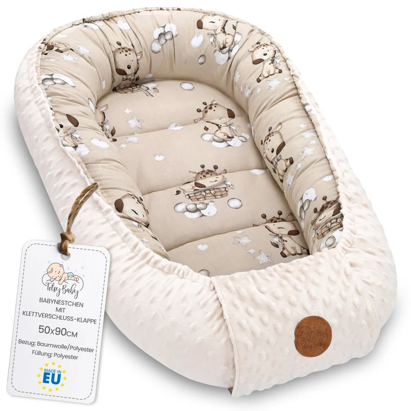 Babynest Nestchen Baby 90x50 cm - Babynestchen Neugeborene Babynest für Kinderbett Vielseitiges tragbar Nest Kuschelnest Zubehör für Babybett