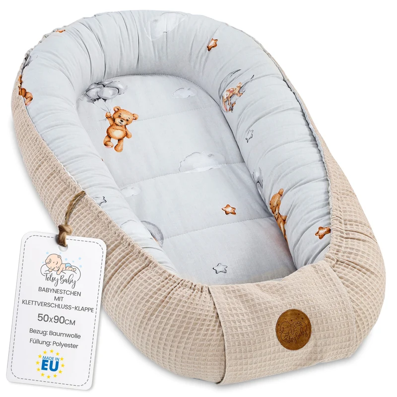 Babynest Neugeborene 90x50 cm - Handmade Kokon zweiseitig