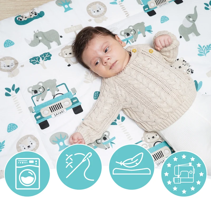 Krabbelmatte Baby Spielmatte Krabbeldecke 100x100 cm - Spieldecke Spielmatte und Bodenmatte für Kinder und Babies große Matte für Kinderzimmer und Laufgitter