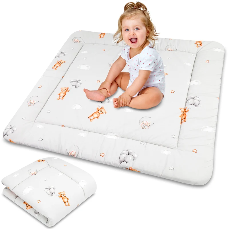 Krabbelmatte Baby Spielmatte Krabbeldecke 100x100 cm - Spieldecke Spielmatte und Bodenmatte für Kinder und Babies große Matte für Kinderzimmer und Laufgitter