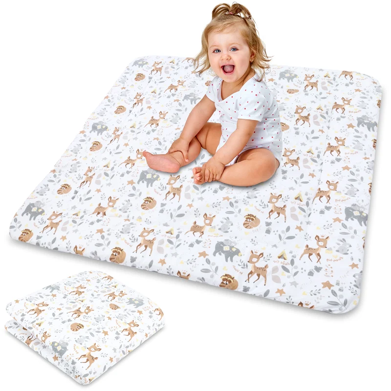 Krabbelmatte Baby Spielmatte Krabbeldecke 100x100 cm - Spieldecke Spielmatte und Bodenmatte für Kinder und Babies große Matte für Kinderzimmer und Laufgitter