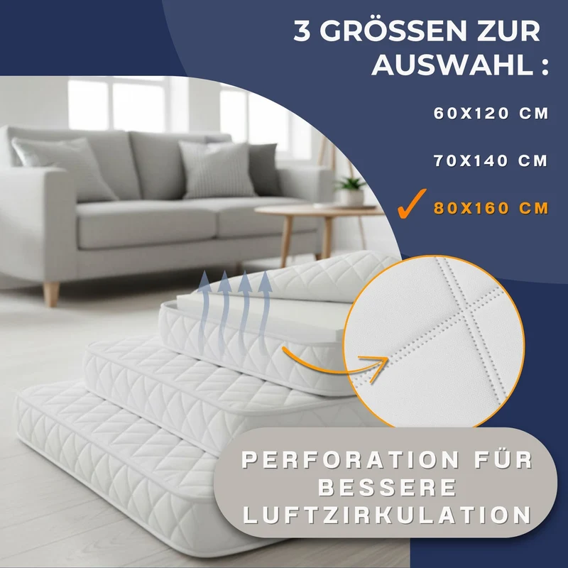 Matratze Kinderbett Mattress - Kindermatratze für Babybett Reisebett Beistellbett und Gitterbett Kinderbettmatratze Bettmatratze für Baby und Kinder