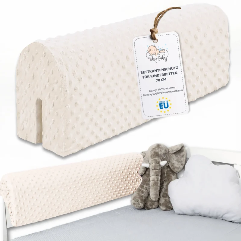 Bettkantenschutz für Kinderbetten - Schutz für Bettrahmen Rausfallschutz für Boxspringbett Bettgitter mit Bezug Kantenschutz Kinder Babybett
