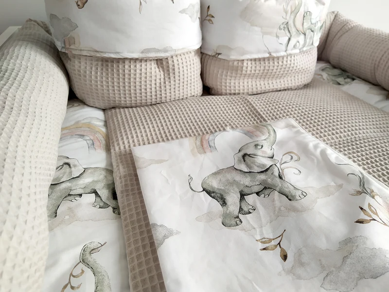 Changing mat | set of 6 elements | Beige elephants