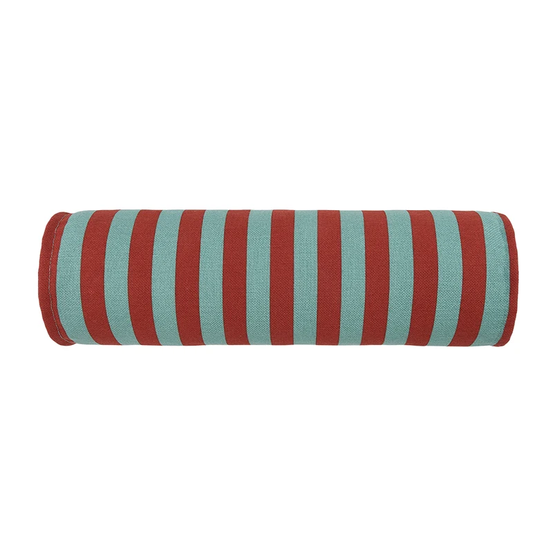 Nobodinoz Kissen 'Vibes' Red Teal Green Stripes