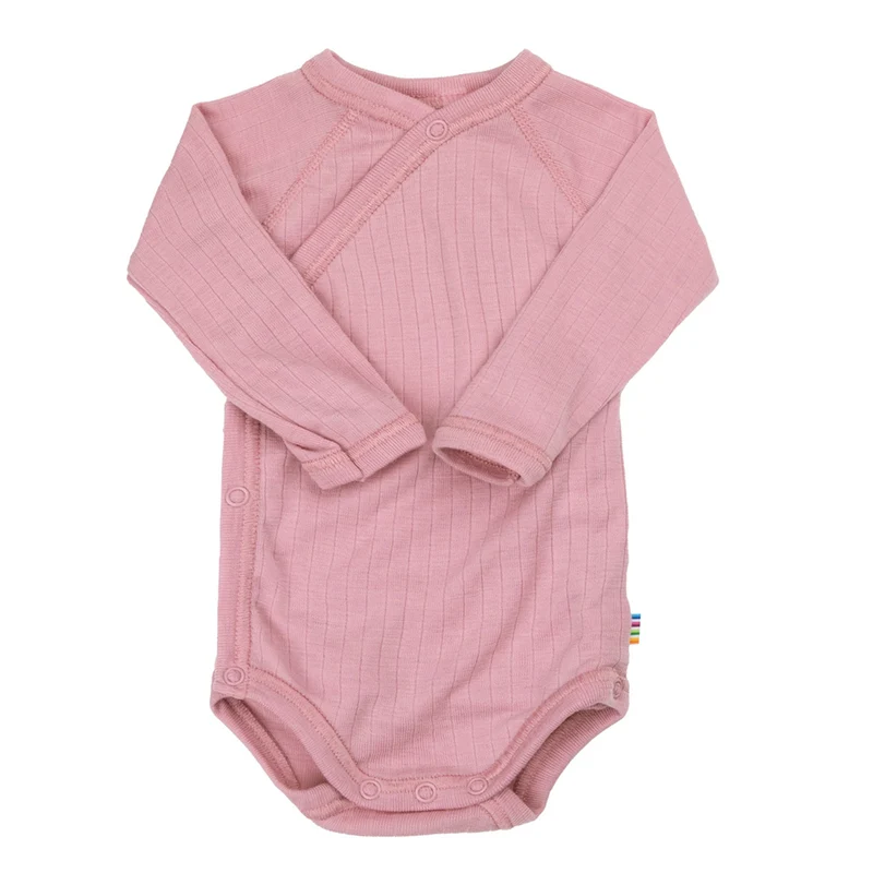 Joha Wickelbody Langarm aus Merinowolle Old Rose