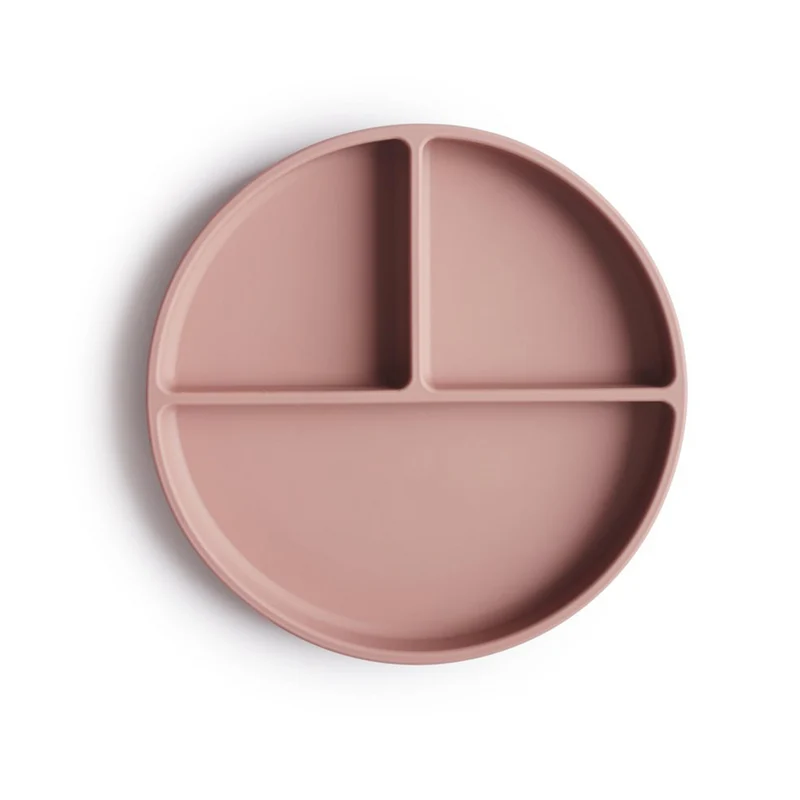 Mushie Silikon Teller mit Saugnapf Blush