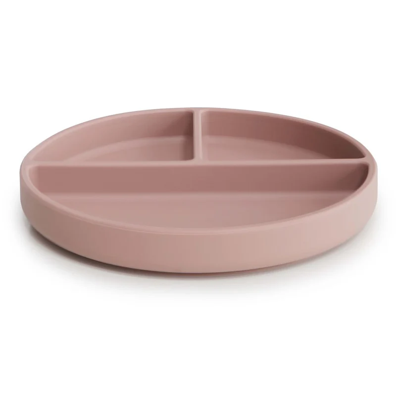 Mushie Silikon Teller mit Saugnapf Blush