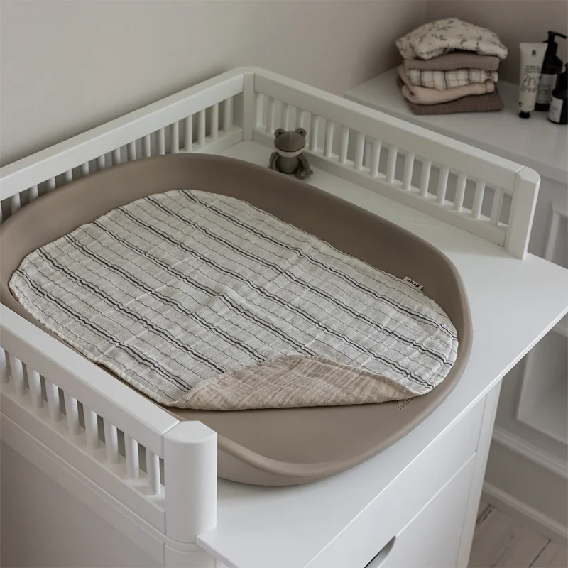 Sebra Musselin Wickelunterlage 2er-Set Cream Stripe