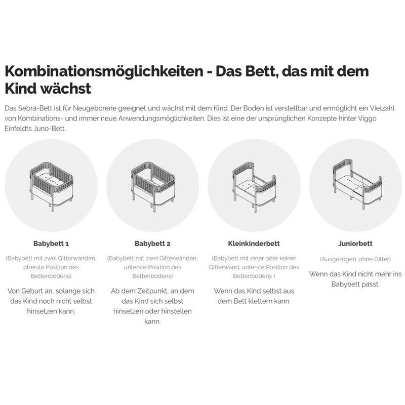 Sebra Baby und Junior Bett Classic White