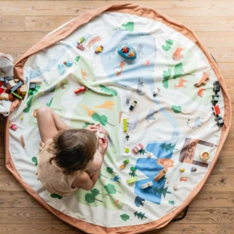 Play&Go 2 in 1 Spielmatte & Aufbewahrungskorb Zoo