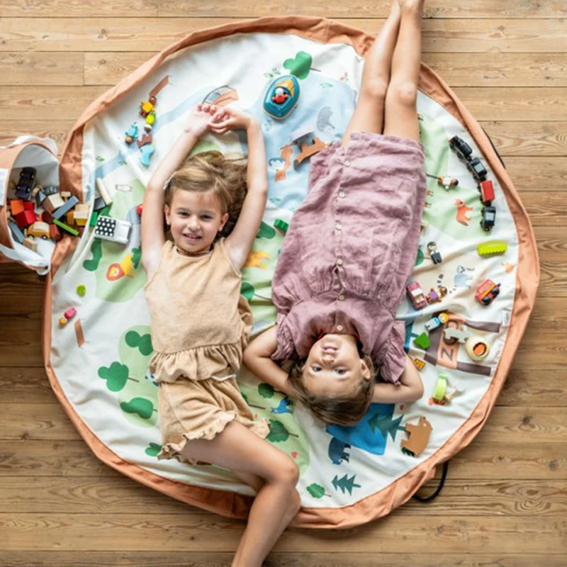 Play&Go 2 in 1 Spielmatte & Aufbewahrungskorb Zoo