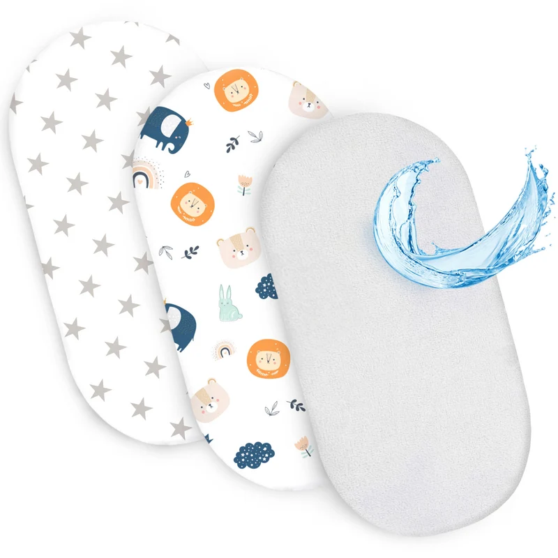 Spannbettlaken Baby Spannbetttücher - Babybett Zubehör für Kinderbett Beistellbett Stubenwagen