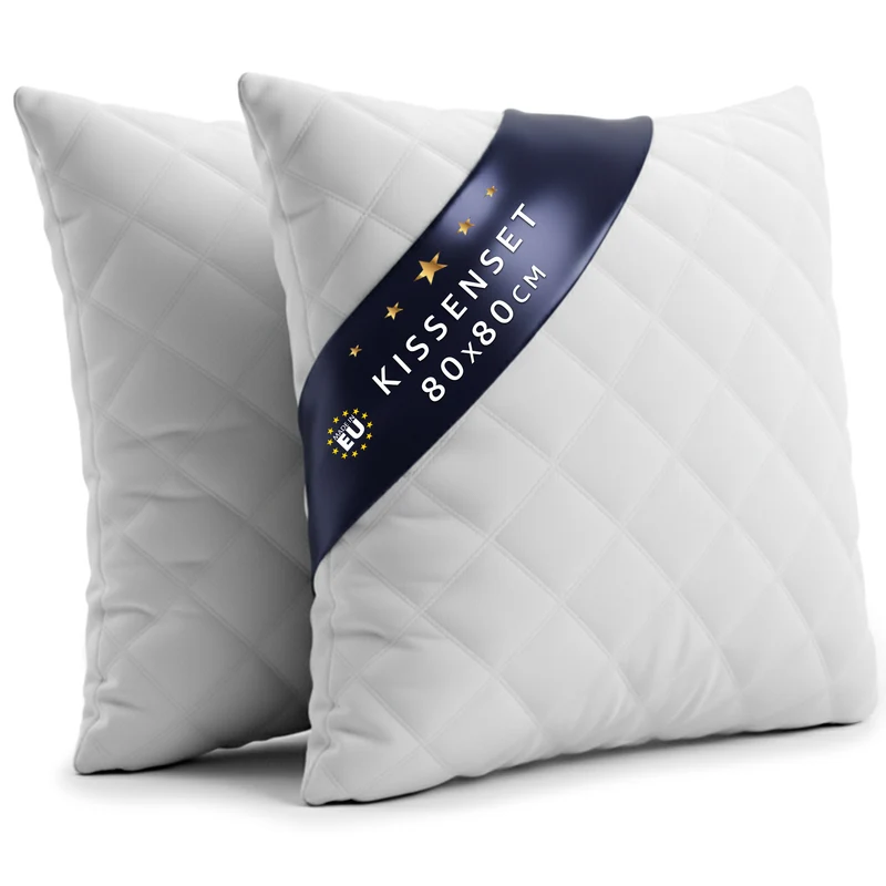 Kopfkissen - Kissen Allergiker Schlafkissen Polster pillow Made in EU und pillows for sleeping x Bett Kissens für Schlafen Oeko-Tex