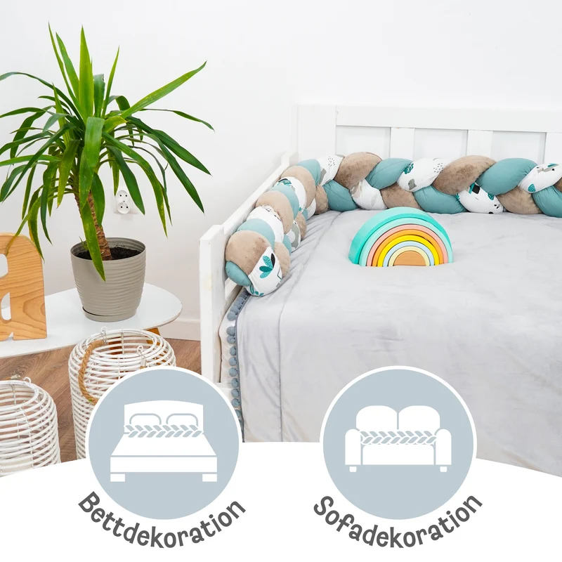 Deko Kuschelkissen Kinder - Dekokissen Kinderzimmer Flauschig Zierkissen Geflochten