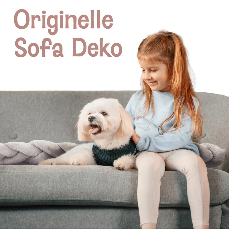 Deko Kuschelkissen Kinder - Dekokissen Kinderzimmer Flauschig Zierkissen Geflochten